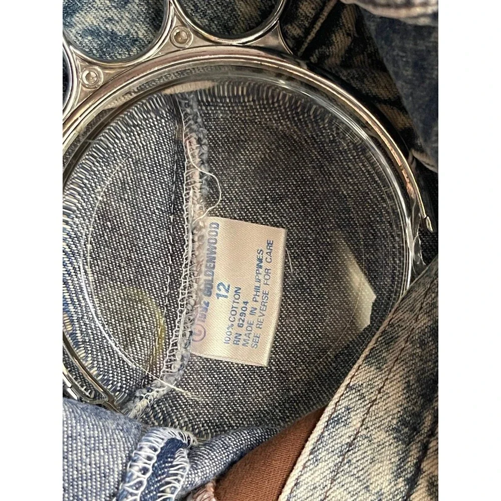 Vintage 80s acid wash racing Overalls